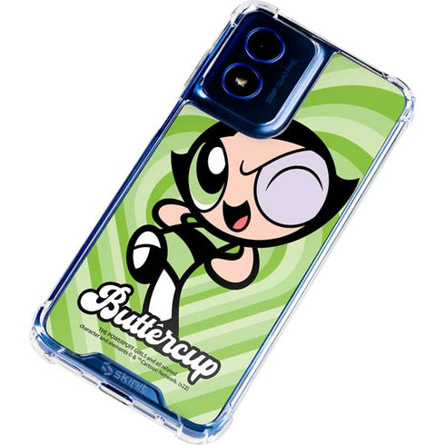 Cartoon Network Powerpuff Girls Buttercup Green Hearts Moto G 5G (2024) Clear Case